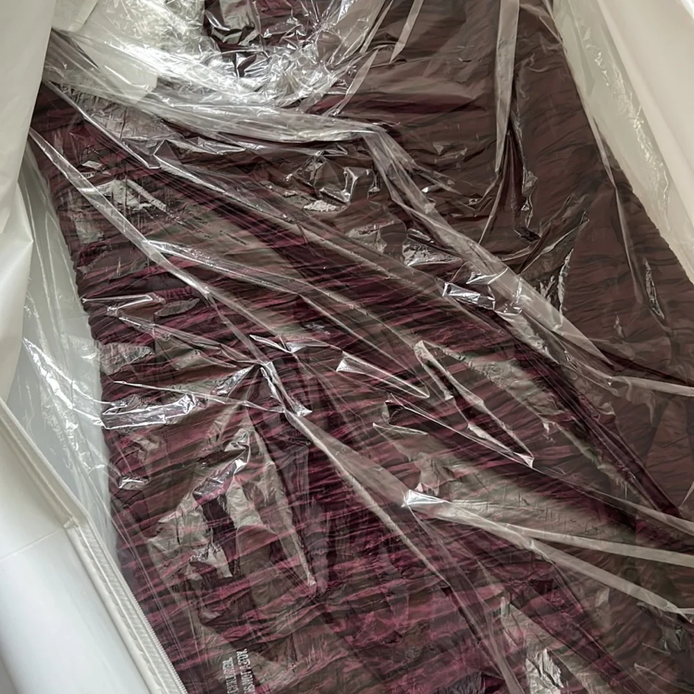 Pronovias Barcelona Dark Purple / Burgundy one shoulder long dress - Picture 4 of 13